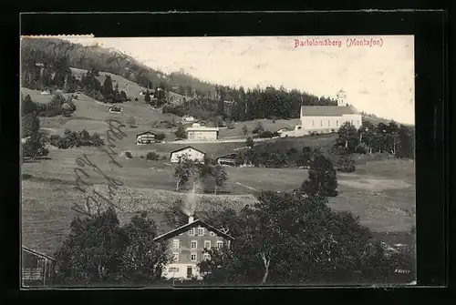 AK Bartolomäberg, Ortsansicht mit Kirche