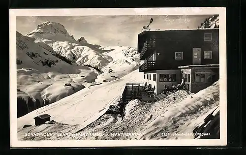 AK Gehren-Warth, Berghaus Sonnenfluh im Schnee