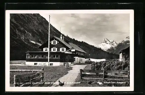 AK Zug, Gasthof zum Balzenden Auerhahn mit Bergpanorama
