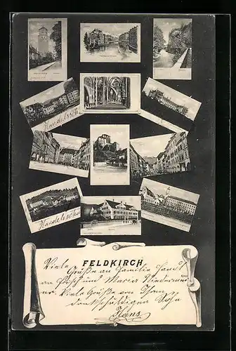AK Feldkirch, Verschiedene Ansichten des Ortes