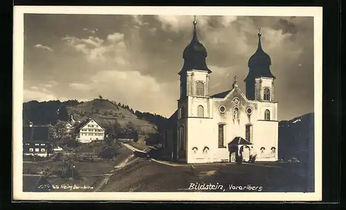 AK Bildstein, Ortspartie mit Kirche Maria Bildstein