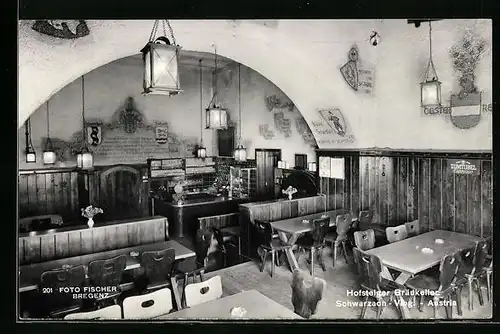 AK Schwarzach, Gasthaus Hofsteiger Bräukeller, Innenansicht