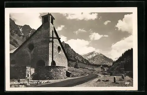 AK Langen a. A., Kirche und Strasse