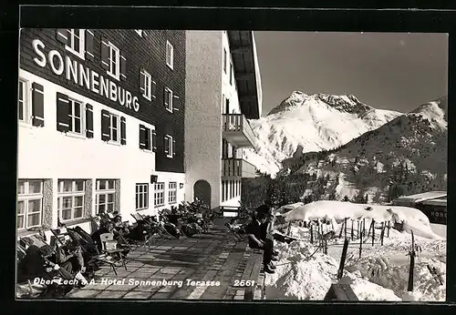 AK Ober-Lech, Hotel Sonnenburg, Terrasse