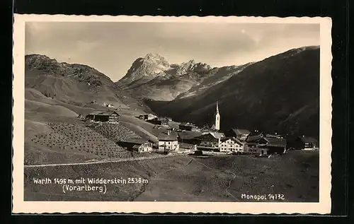 AK Warth, Blick auf den Ort und Widderstein
