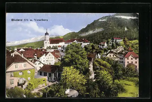 AK Bludenz, Blick auf den Ort und die Berge