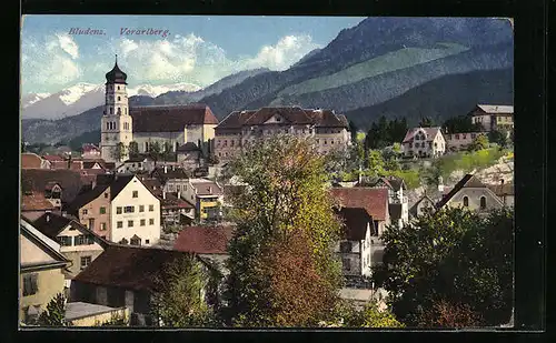 AK Bludenz, Ortsansicht mit Kirche