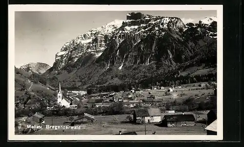 AK Mellau, Ortsansicht aus der Vogelschau