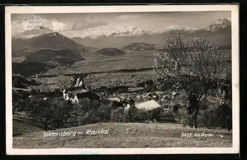 AK Viktorsberg, Blick auf den Ort im Rheintal