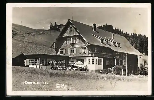 AK Bregenz, Teilansicht auf das Gasthaus Pfänder-Dohle