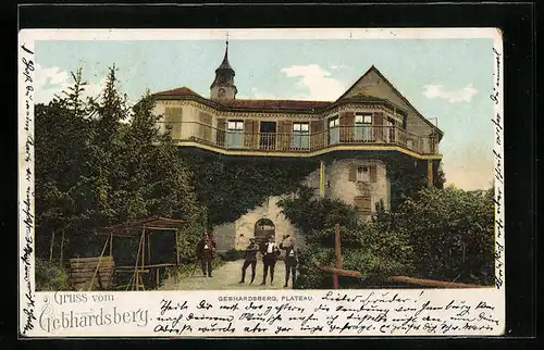AK Bregenz, Gebhardsberg, Herren am Gasthaus
