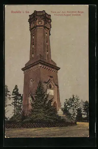 AK Rochlitz i. Sa., Turm auf dem Rochlitzer Berge, Friedrich-August Denkmal