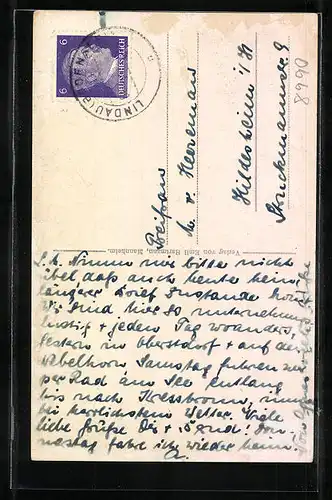 AK Lindau i. Bodensee, Maximilianstrasse mit Friseur-Salon und Polizeiwache