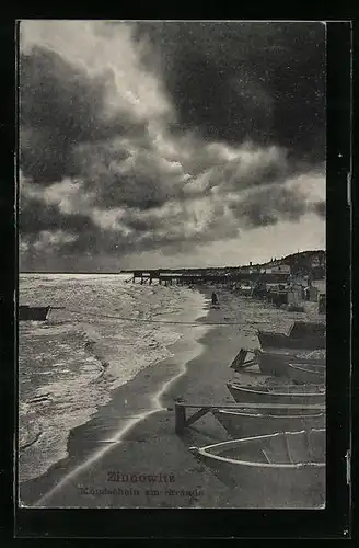 AK Zinnowitz, Mondschein am Strande