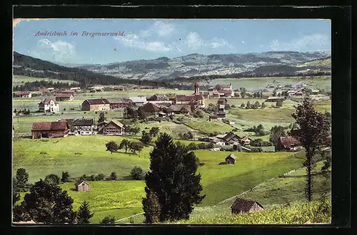 AK Andelsbuch, Ortsansicht mit Umgebung