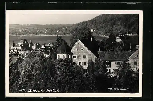 AK Bregenz a. B., Altstadt mit Seeblick aus der Vogelschau