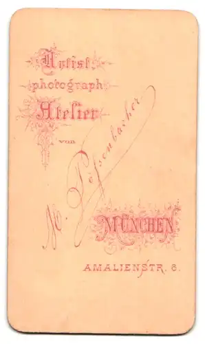 Fotografie M. Pössenbacher, München, Amalienstr. 6, Bürgerlicher Mann mit Vollbart und Fliege