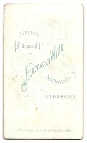 Fotografie Hermann Witte, Baden-Baden, Schillerstrasse, Älterer Bürgerlicher im Mantel