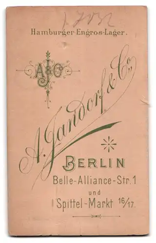 Fotografie A. Jandorf, Berlin, Belle-Alliance-Str. 1, Dame im weissen Kleid mit Halskette