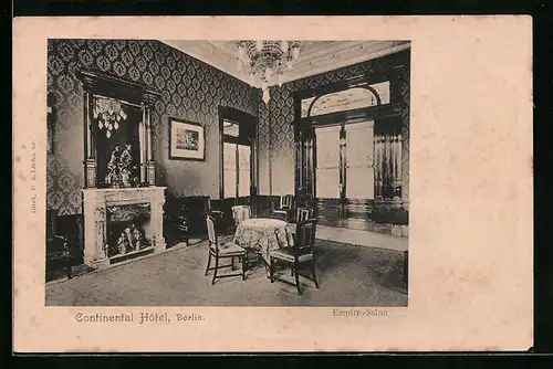 AK Berlin, Continental Hotel, Empire Salon, Neustädtische Kirchstrasse