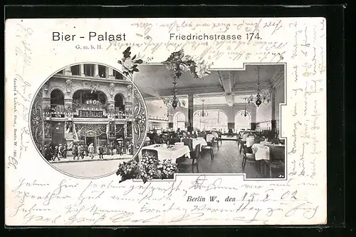 AK Berlin, Bier-Palast in der Friedrichstrasse 174