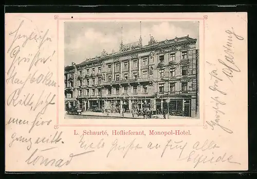 AK Berlin, Monopol-Hotel, Friedrichstrasse 100