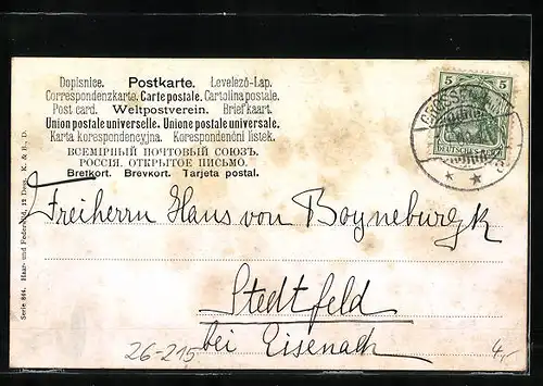 Künstler-AK M. Müller jun.: Zwei Enten beim Landen in einem Gewässer