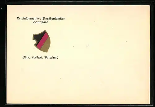 Präge-Künstler-AK Darmstadt, Vereinigung alter Burschenschafter, Studentenwappen