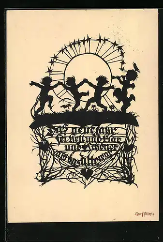 Künstler-AK Georg Plischke: Kleine Engel musizieren und tanzen