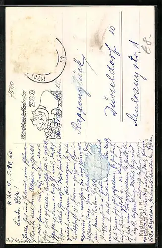 AK Karlsruhe, Blick in die Kaiserstrasse und auf das Turmcafe