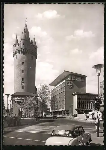 AK Frankfurt /Main, Eschenheimer Turm u. Bayer-Haus