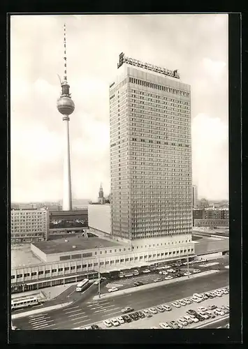 AK Berlin, Interhotel Stadt Berlin und UKW- und Fernsehturm der Deutschen Post