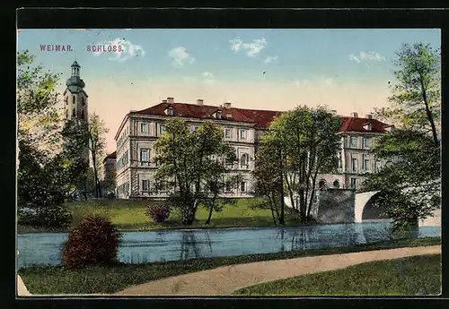 AK Weimar, Schloss mit Flusspartie