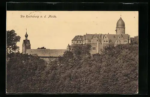 AK Rochsburg a. d. Mulde, Die Rochsburg mit Bäumen