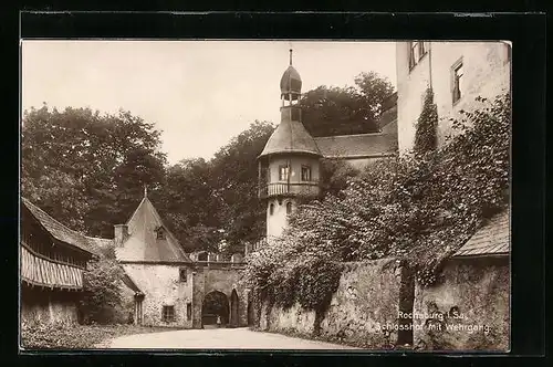 AK Rochsburg i. Sa., Schlosshof mit Wehrgang