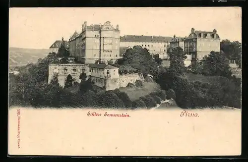 AK Pirna, Totalansicht von Schloss Sonnenstein