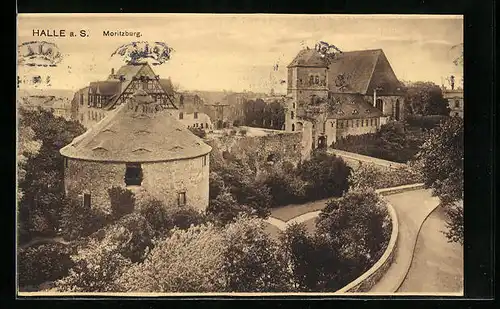 AK Halle a. S., Moritzburg mit Anlagen