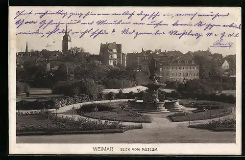 AK Weimar, Blick vom Museum