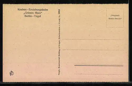 AK Berlin-Tegel, Knaben-Erziehungsheim Grünes Haus, Bei unseren Kleinsten