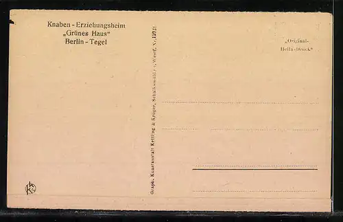 AK Berlin-Tegel, Knaben-Erziehungsheim Grünes Haus, Tierfreunde