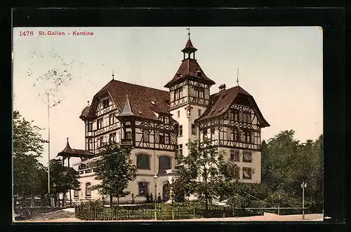 AK St. Gallen, Kantine mit Vorgarten