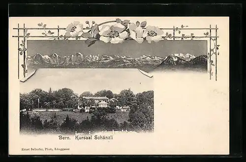 AK Bern, Kursaal Schänzli und Bergpanorama