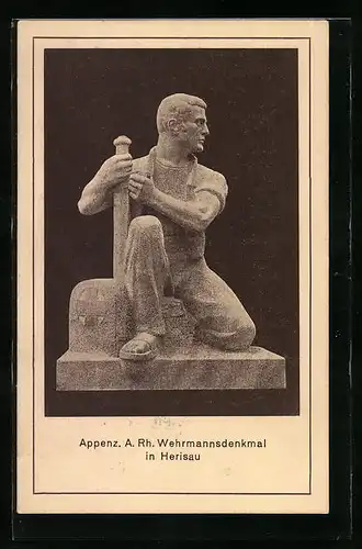 Künstler-AK Herisau, Das Wehrmannsdenkmal
