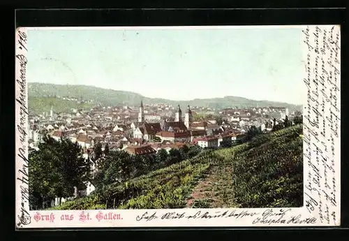 AK St. Gallen, Blick auf die Stadt