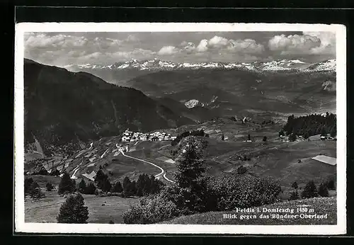 AK Feldis i. Domleschg, Blick gegen das Bündner Oberland