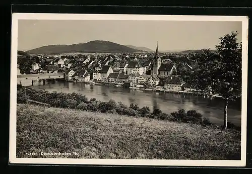 AK Diessenhofen, Ortspanorama mit Brücke