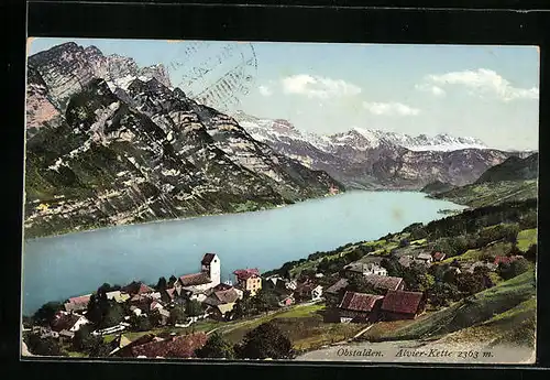 AK Obstalden, Ortsansicht mit Alvier-Kette