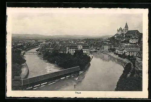 AK Thun, Teilansicht mit Brücken