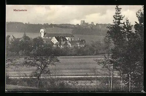 AK Mariastein, Teilansicht mit Kloster hinter Feldern