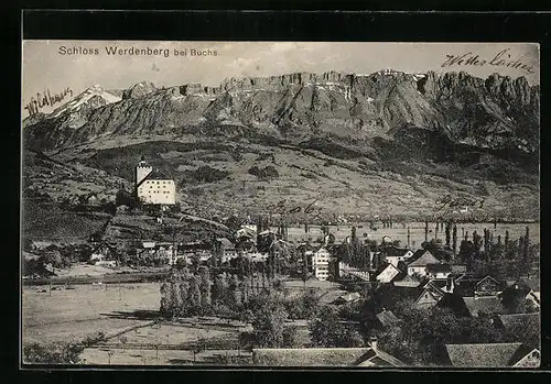AK Werdenberg bei Buchs, Ortsansicht mit Schloss Werdenberg